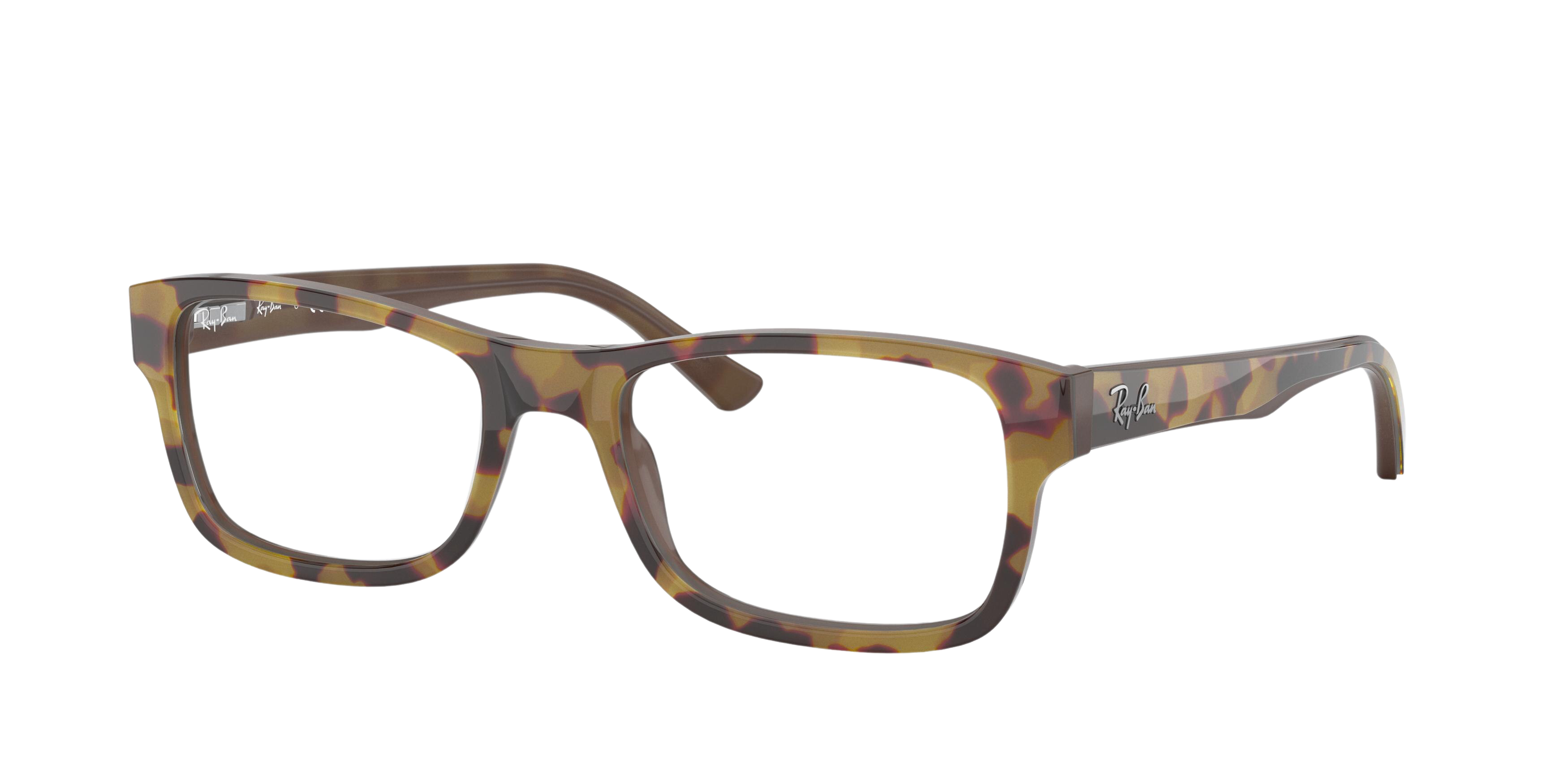 Ray-Ban RX5268 square eyeglasses in Top Yellow Havana Onopal Beige