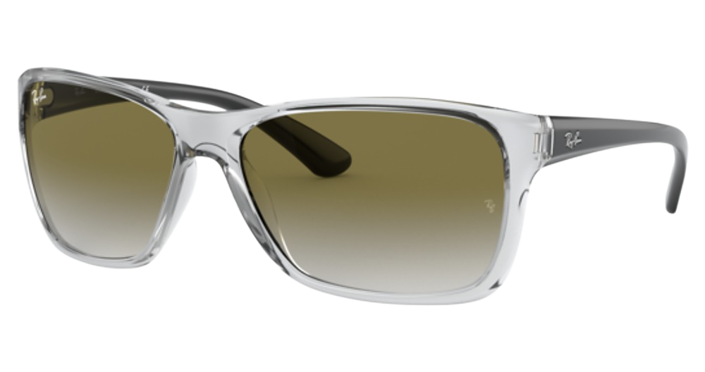 Ray-Ban RB4331 square sunglasses in Transparent/Light Grey Gradient Green