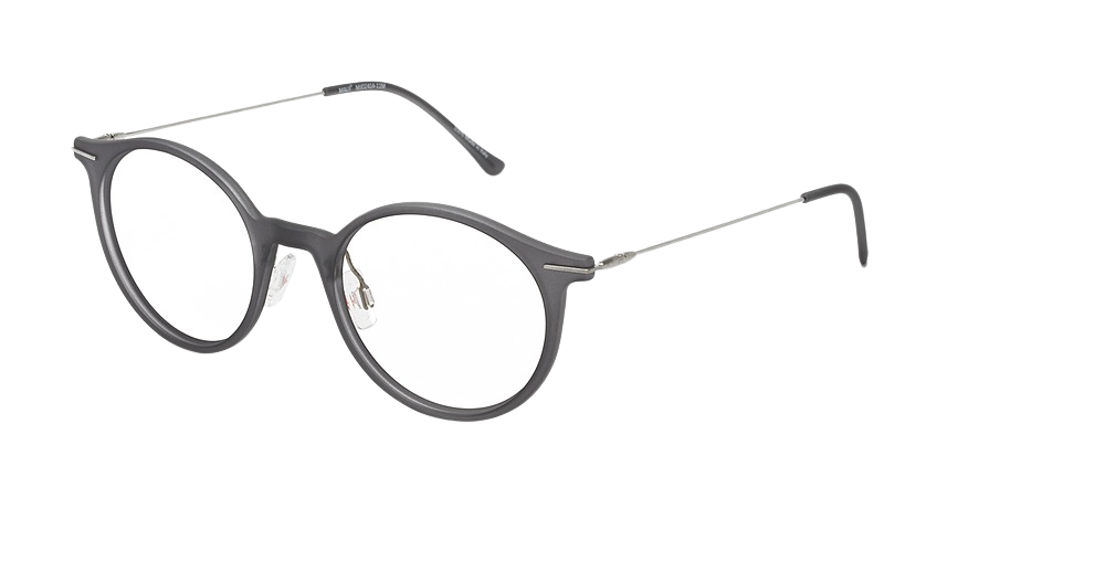 Matte Translucent Grey with Silver Temples
