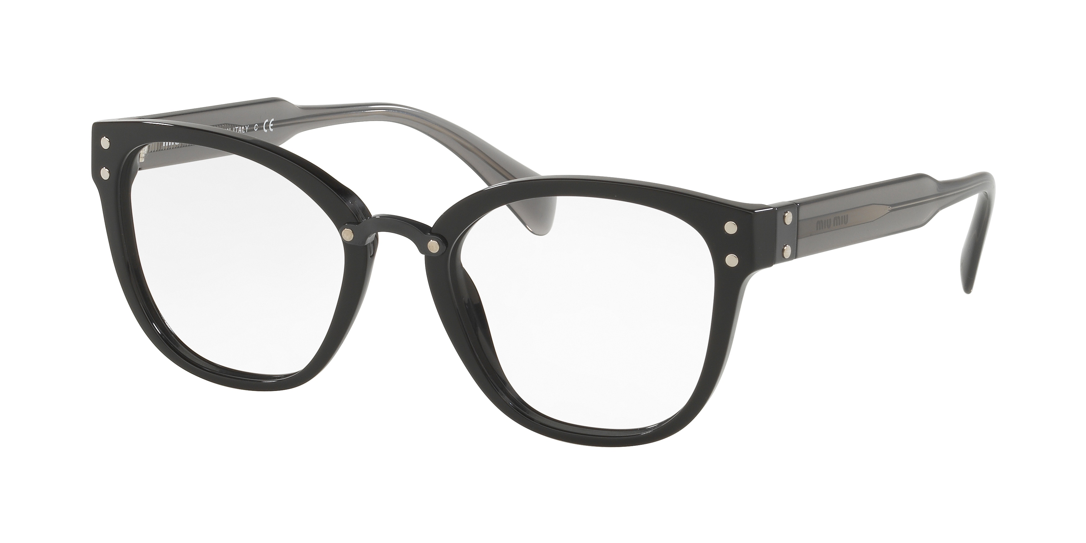 Miu Miu MU 04QV square eyeglasses in Black