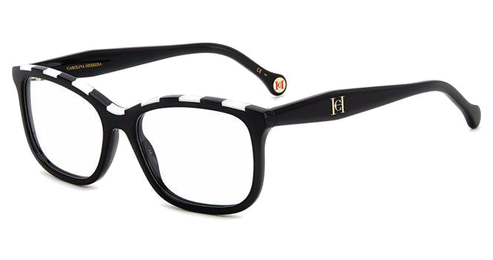 Carolina Herrera HER 0147 rectangle eyeglasses in Blackwhte