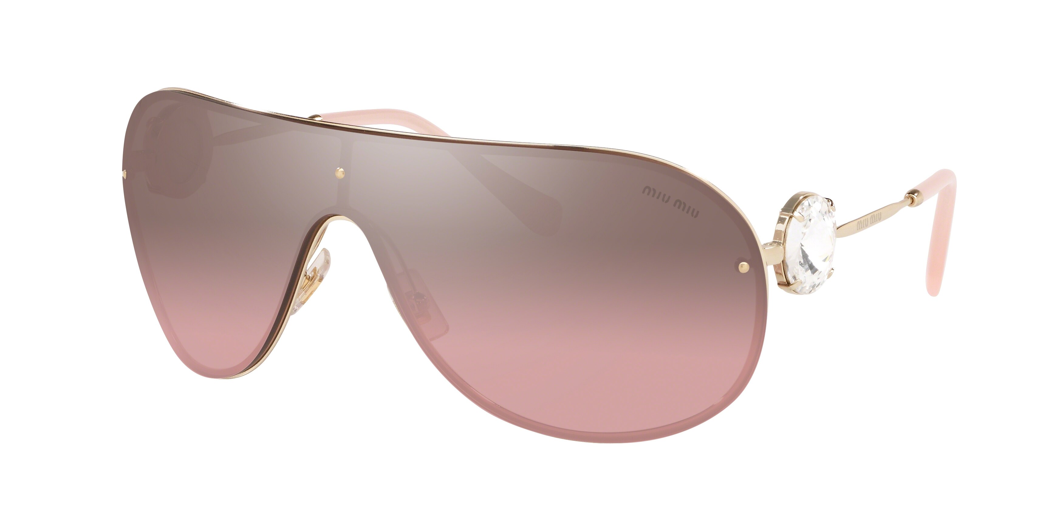 Miu Miu MU 67US round sunglasses in Pale Gold