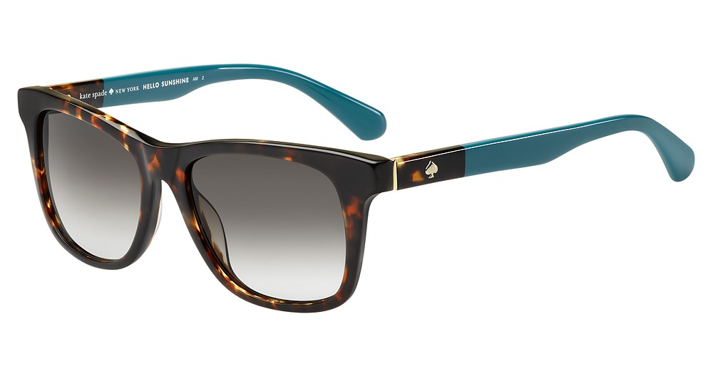 Kate Spade Charmine/S rectangle sunglasses in Havana Turquois/Grey Green