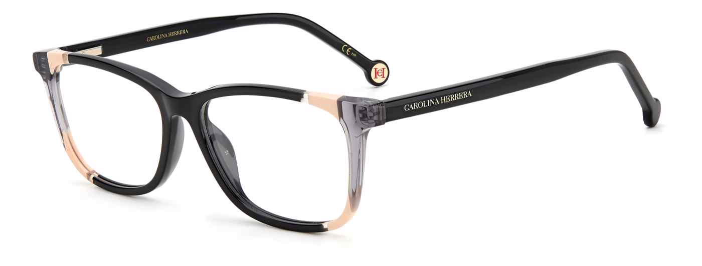 Carolina Herrera CH-0066 square eyeglasses in Black Nude