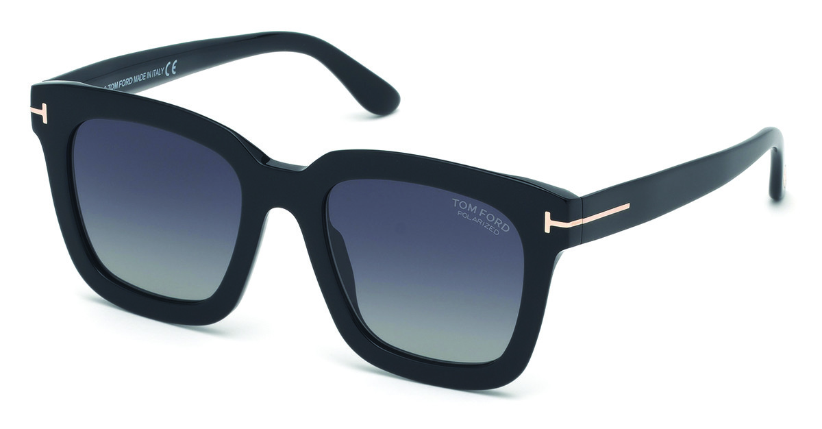 Tom Ford FT0690-F Sari square sunglasses in Shiny Black
