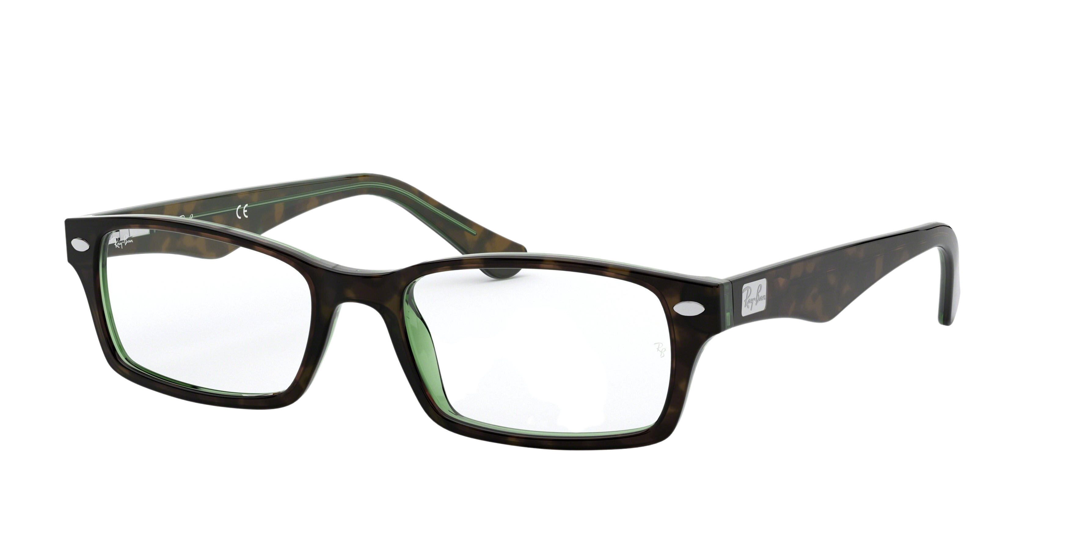 Ray-Ban RX5206 rectangle eyeglasses in Havana/Green