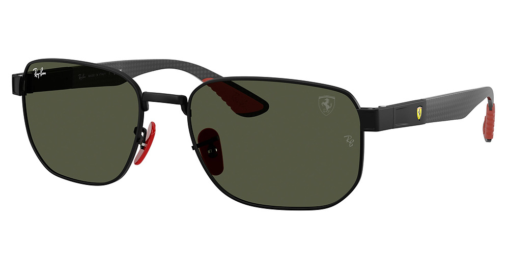 Ray-Ban RB8329M round sunglasses in Matte Black/Green
