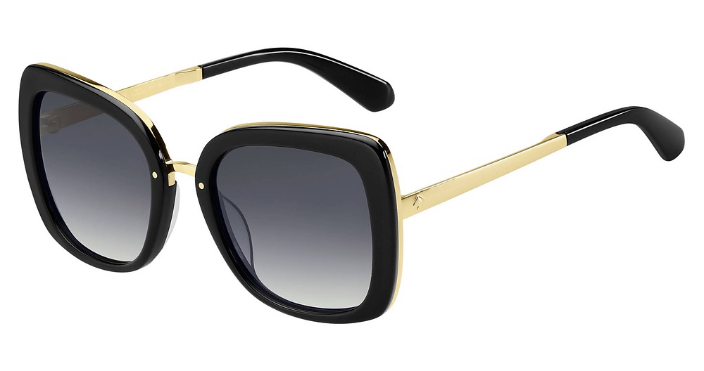 Kate Spade Kimora/G/S square sunglasses in Black/Grey Shaded