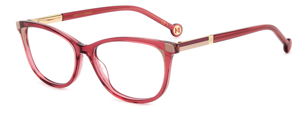 Carolina Herrera HER 0163 rectangle eyeglasses in Mauve