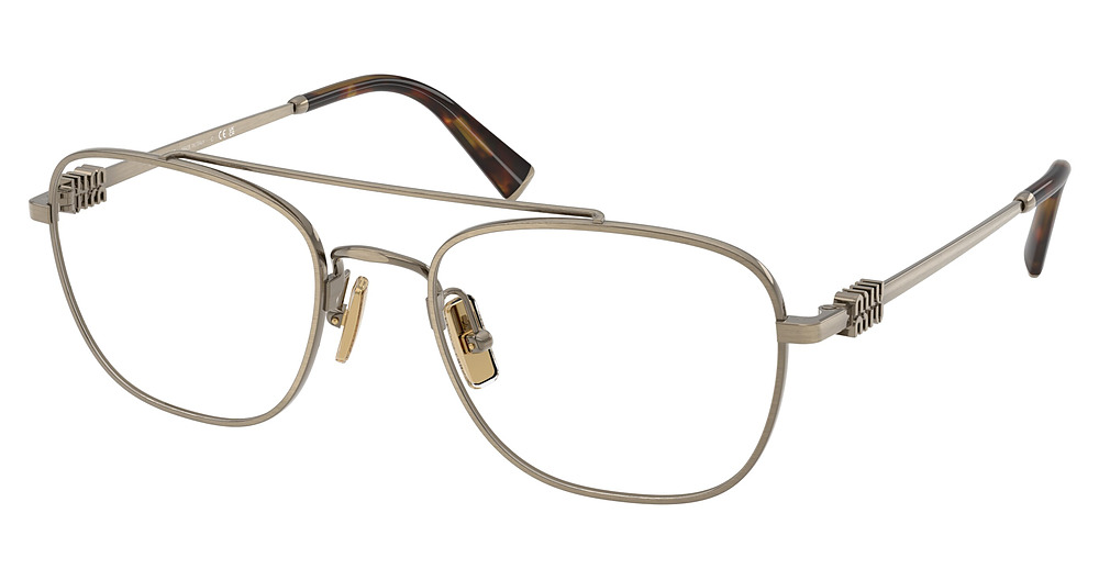 Miu Miu MU 51WV aviator eyeglasses in Old Gold