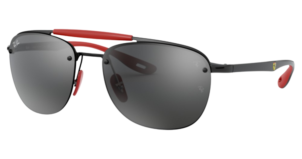 Ray-Ban RB3662M aviator sunglasses in Matte Black/Grey Mirror Silver