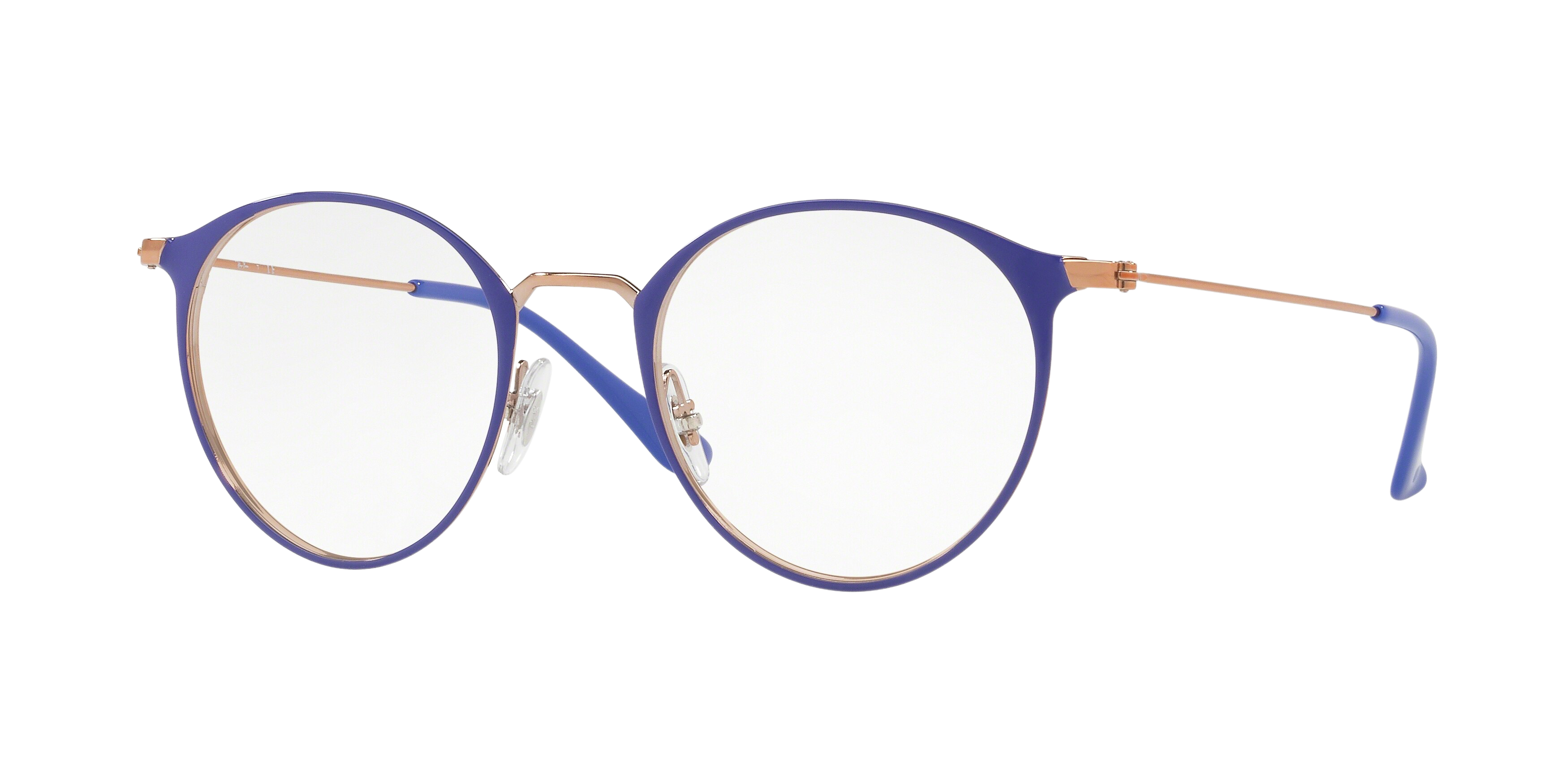 Ray-Ban RX6378 round eyeglasses in Copper on Top Violet