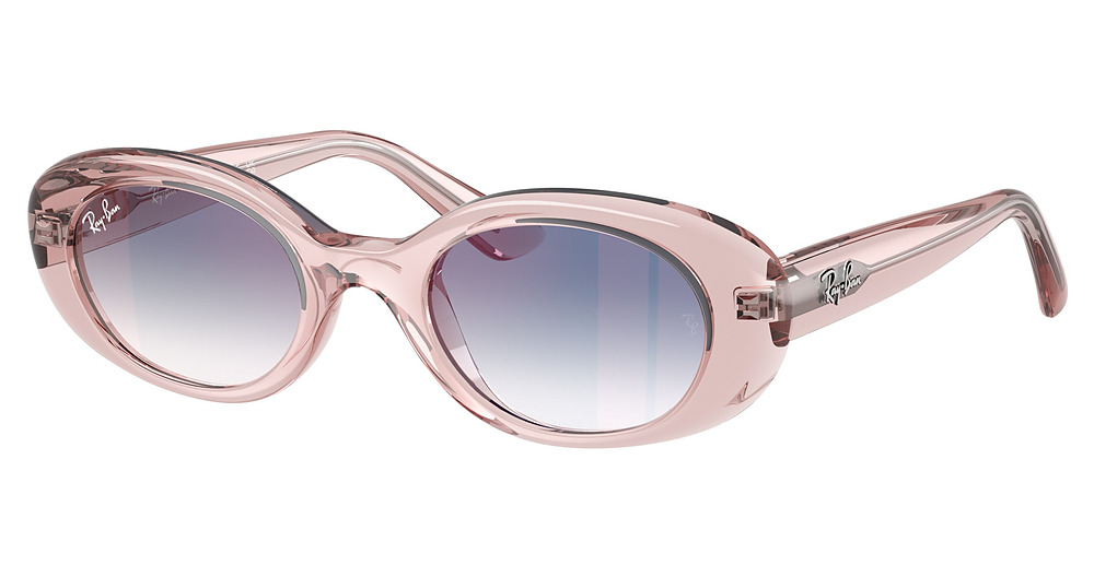 Ray-Ban RJ9141SF round sunglasses in Transparent Pink