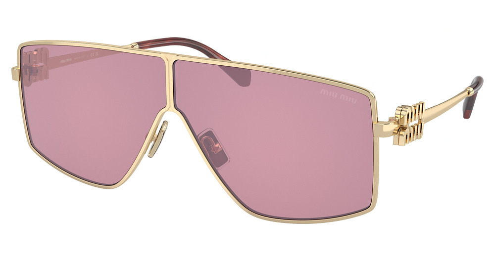 Miu Miu MU 51ZS sunglasses in Pale Gold/Dark Pink Mirror Int Silver