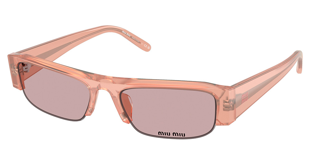 Miu Miu MU B07SF rectangle sunglasses in Opal Pink/Pink