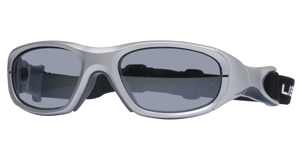 Satin Silver/Navy Blue Stripe / Clear With Silver Flash Mirror