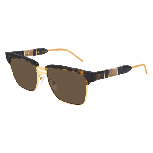 Gucci GG0603S square sunglasses in Havana Havana Brown/Nylon