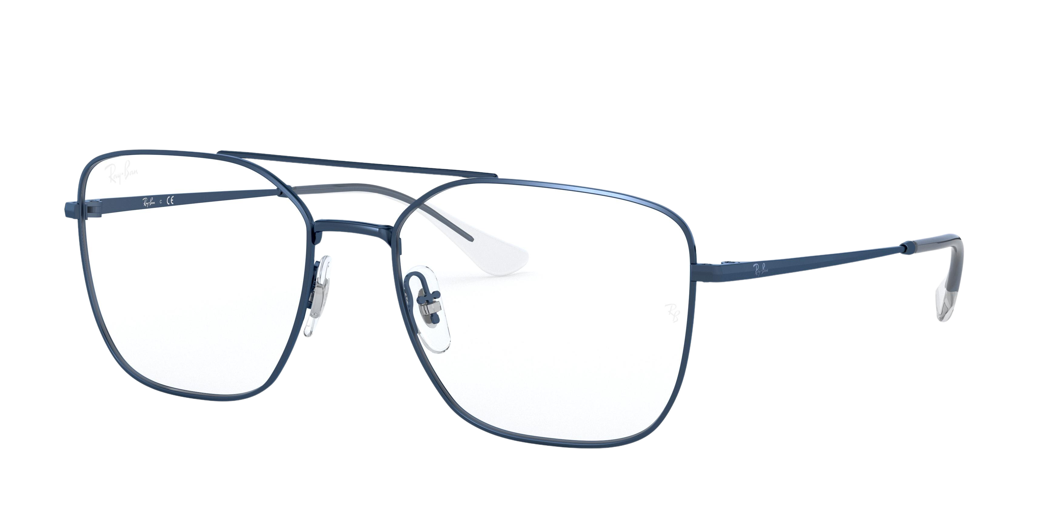 Ray-Ban RX6450 aviator eyeglasses in Sanding Trasparent Dark Blue