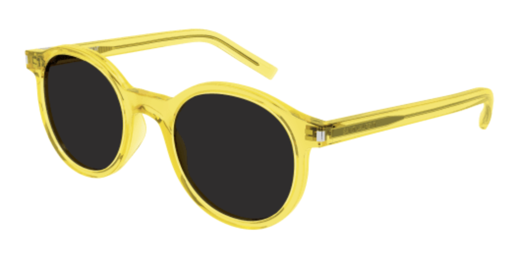 Saint Laurent SL 521 round sunglasses in Yellow Yellow Black/Black