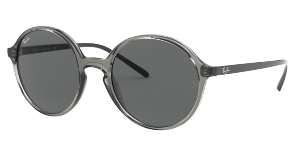 Ray-Ban RB4304 round sunglasses in Transparent Grey/Dark Grey