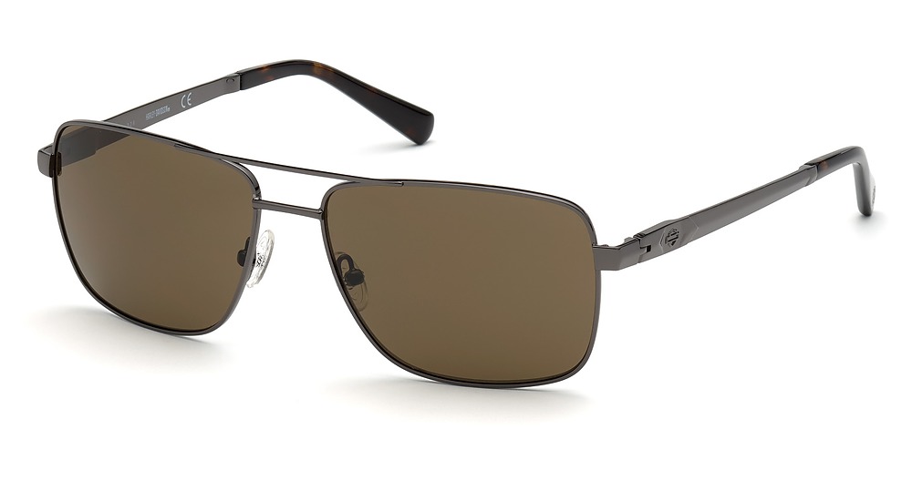 shiny gunmetal / brown