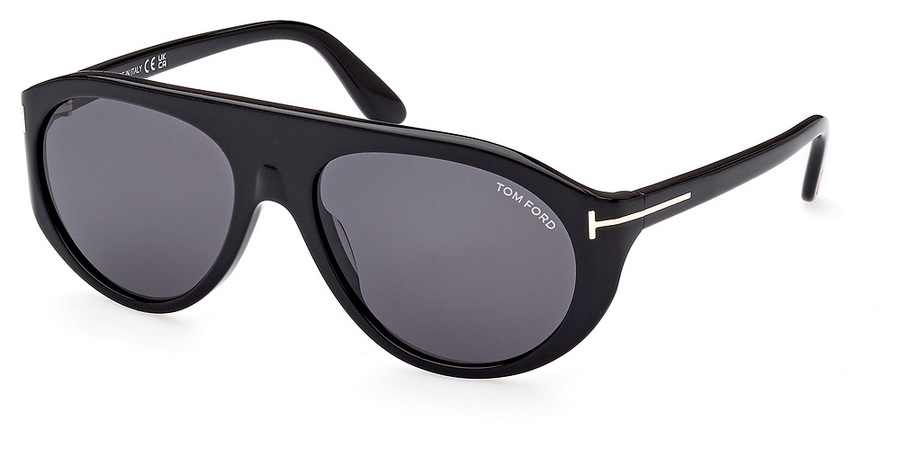 Tom Ford FT1001 aviator sunglasses in Shiny Black/Smoke