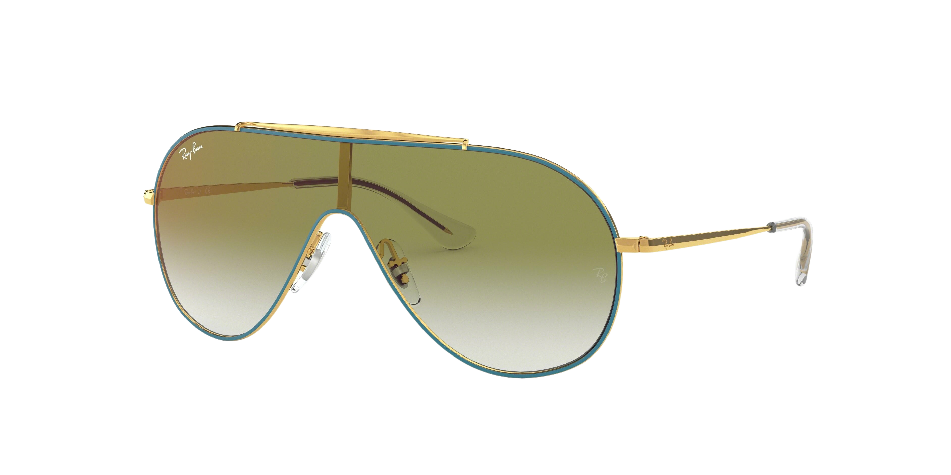 Ray-Ban RJ9546S round sunglasses in Gold on Top Turquoise