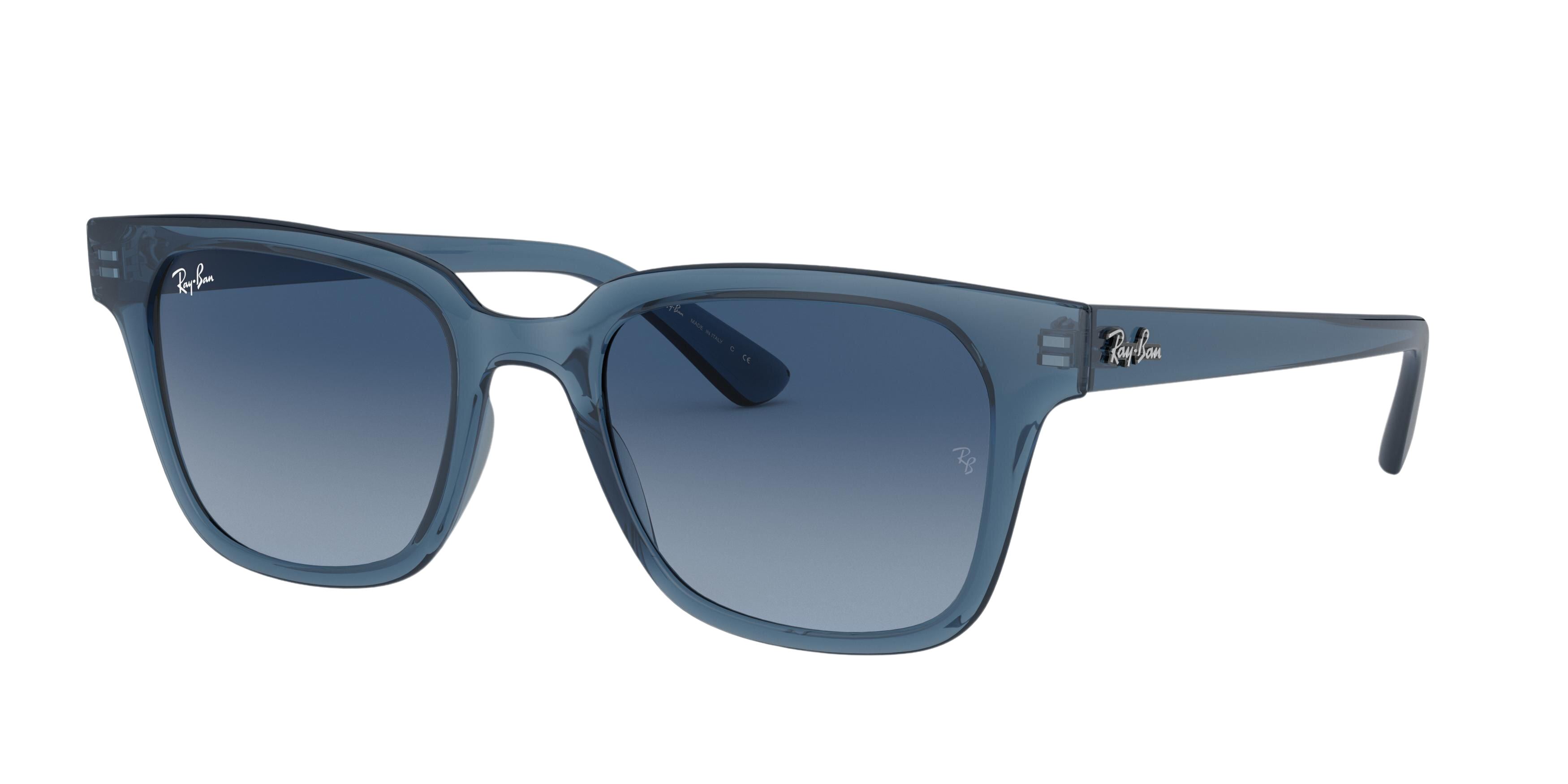 Ray-Ban RB4323F square sunglasses in Transparent Dark Blue