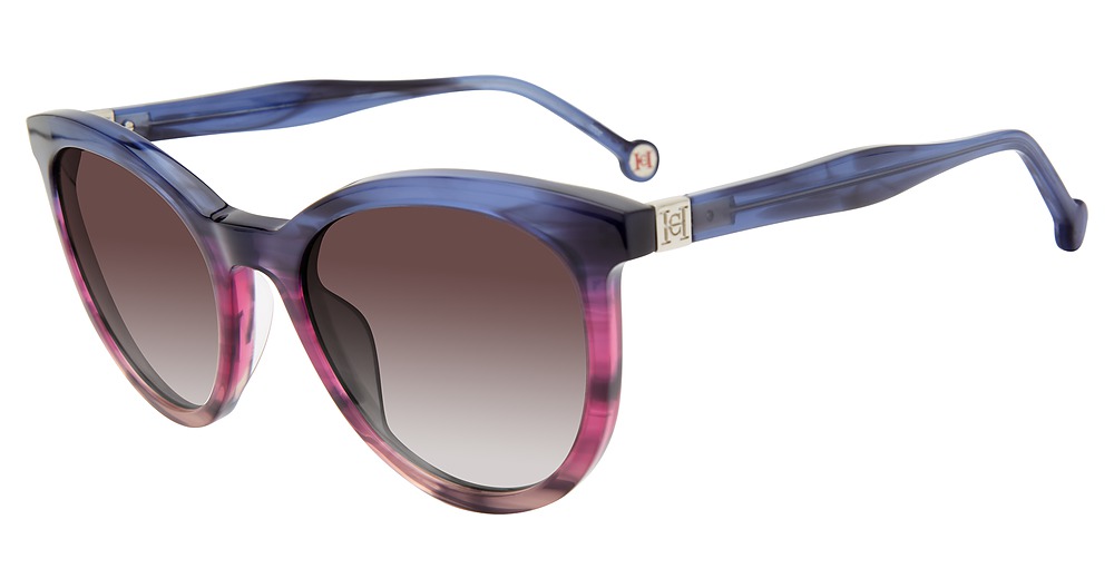 Carolina Herrera SHE887 round sunglasses in Blue Purple Multi 09 Lk