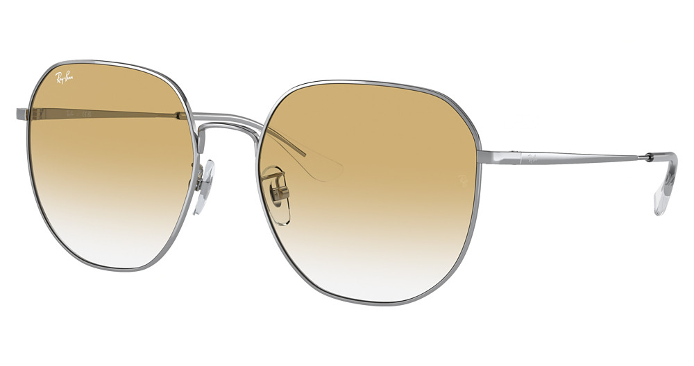 Ray-Ban RB3680D irregular sunglasses in Silver/Clear Gradient Yellow