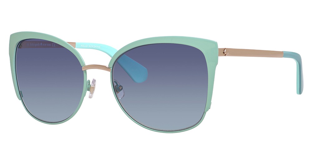 Kate Spade Genice/S rectangle sunglasses in Green Gold/Navy Turquoise