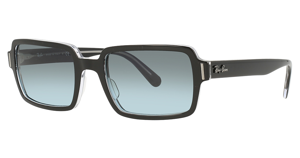 BLACK ON TRANSPARENT / BLUE GRADIENT GREY