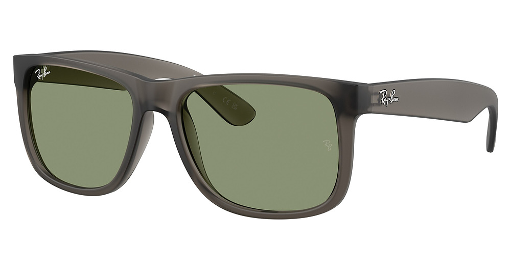 Ray-Ban RB4165F JUSTIN round sunglasses in Opal Grey/Green