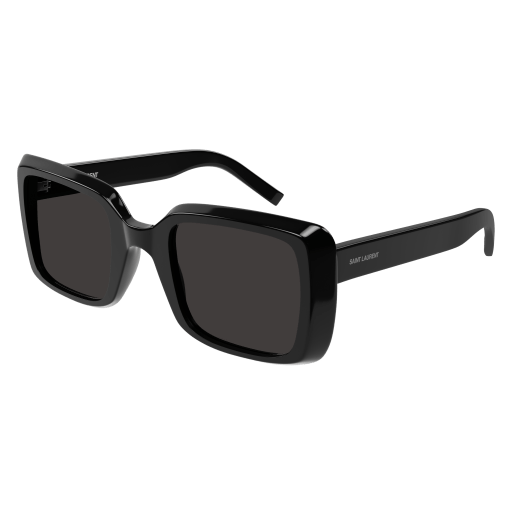 Saint Laurent SL 497 rectangle sunglasses in Black Black Black/Black