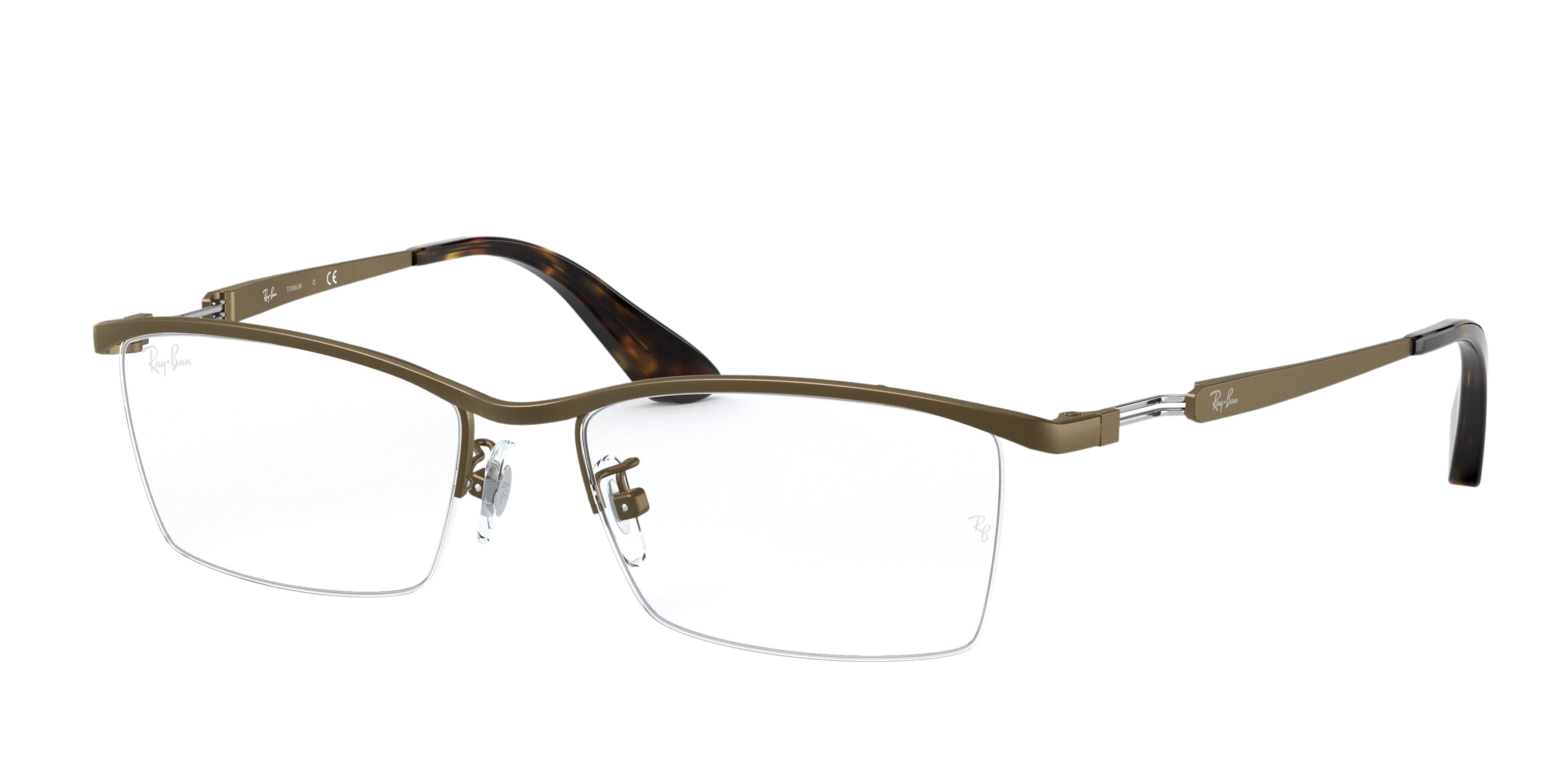 Ray-Ban RX8746D rectangle eyeglasses in Matte Dark Brown