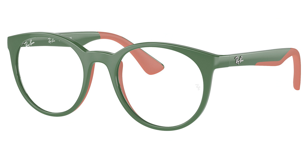 Ray-Ban RY1628 round eyeglasses in Green on Rubber Pink