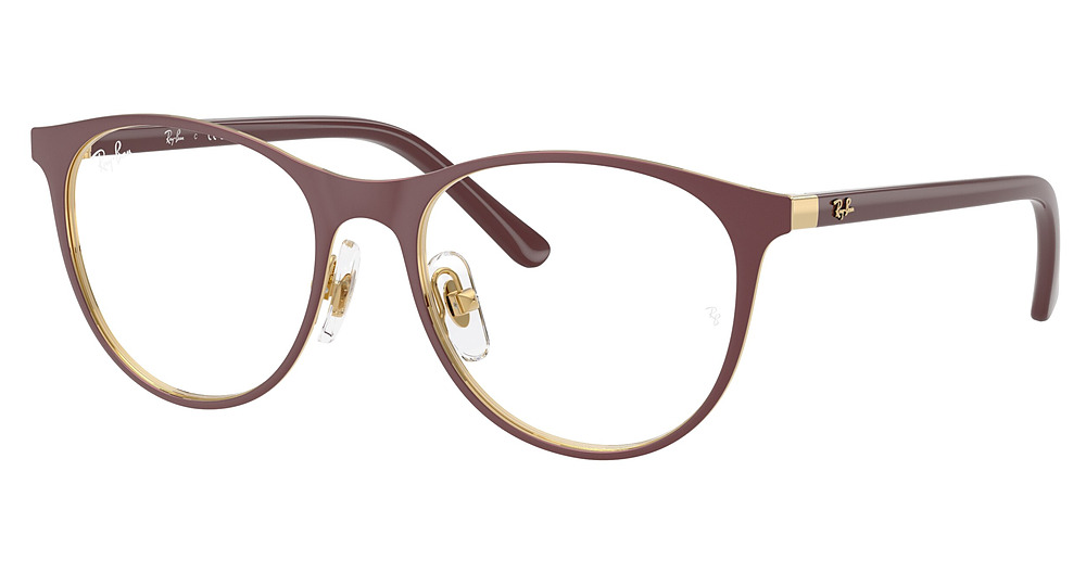 Ray-Ban RY9552V round eyeglasses in Matte Dark Red on Arista