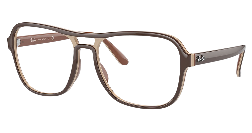 Ray-Ban RX4356V aviator eyeglasses in Dark Brown Light Brown B
