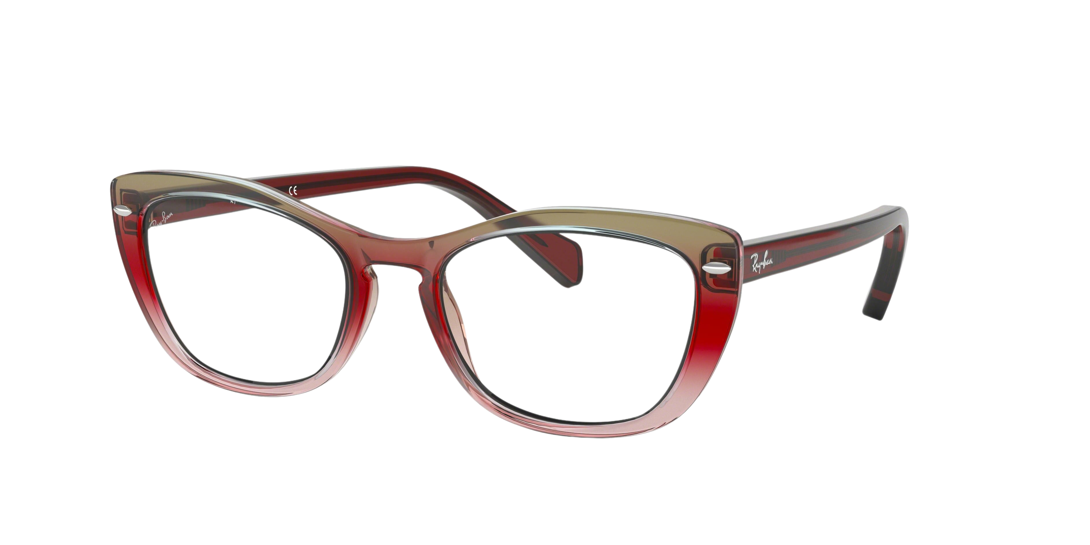 Ray-Ban RX5366 cateye eyeglasses in Trigradient/Bordeaux/Grey/Pink