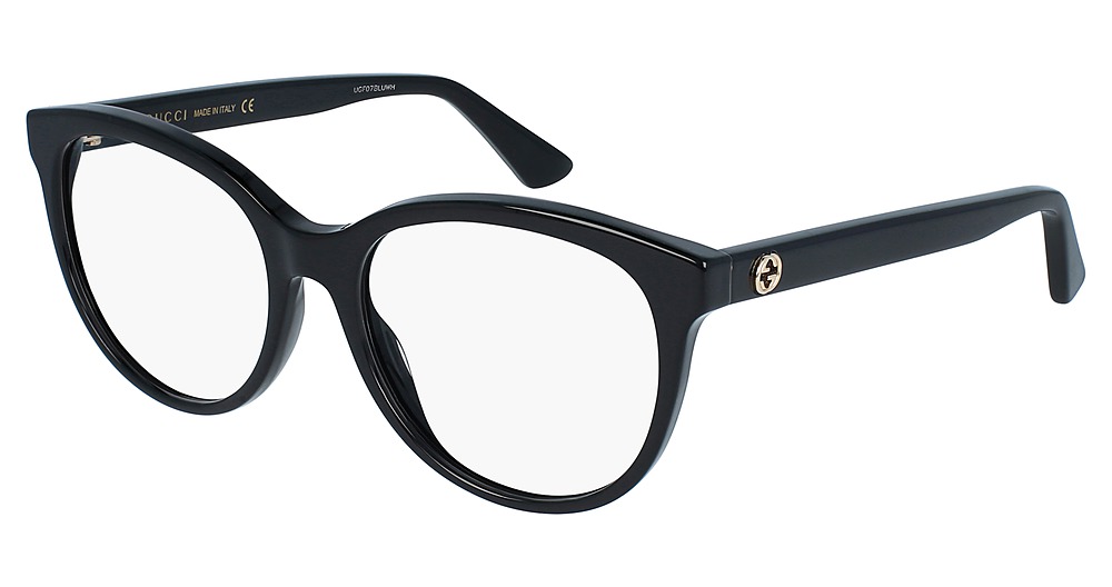 Gucci GG0329O round eyeglasses in Black Black Transparent