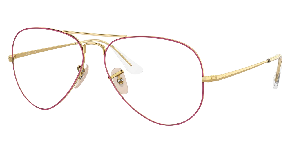 Ray-Ban RX6489 AVIATOR aviator eyeglasses in Matte Violet on Arista