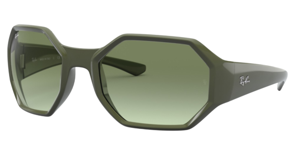 Ray-Ban RB4337 irregular sunglasses in Military Green/Green Gradient Dark Green