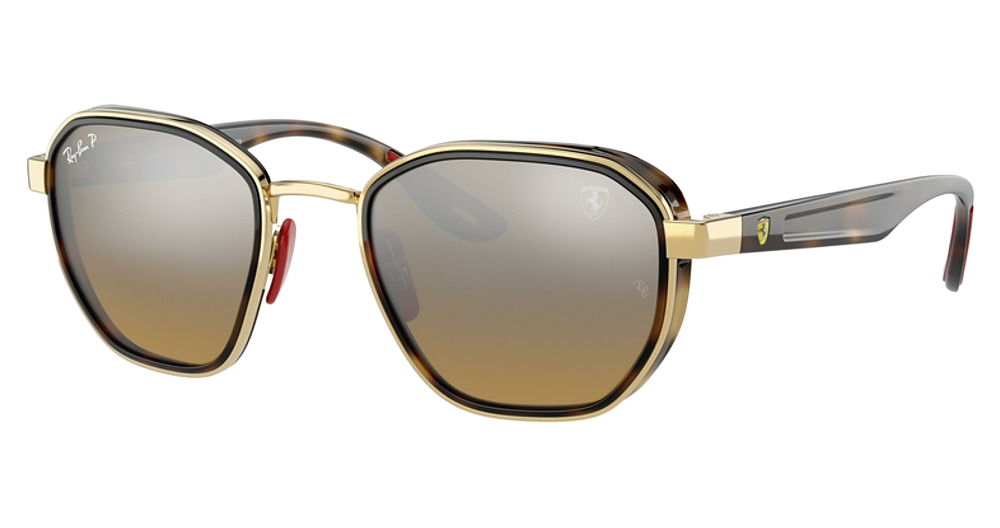 Ray-Ban RB3674M irregular sunglasses in Arista/Brown Mirror Grey Polarized