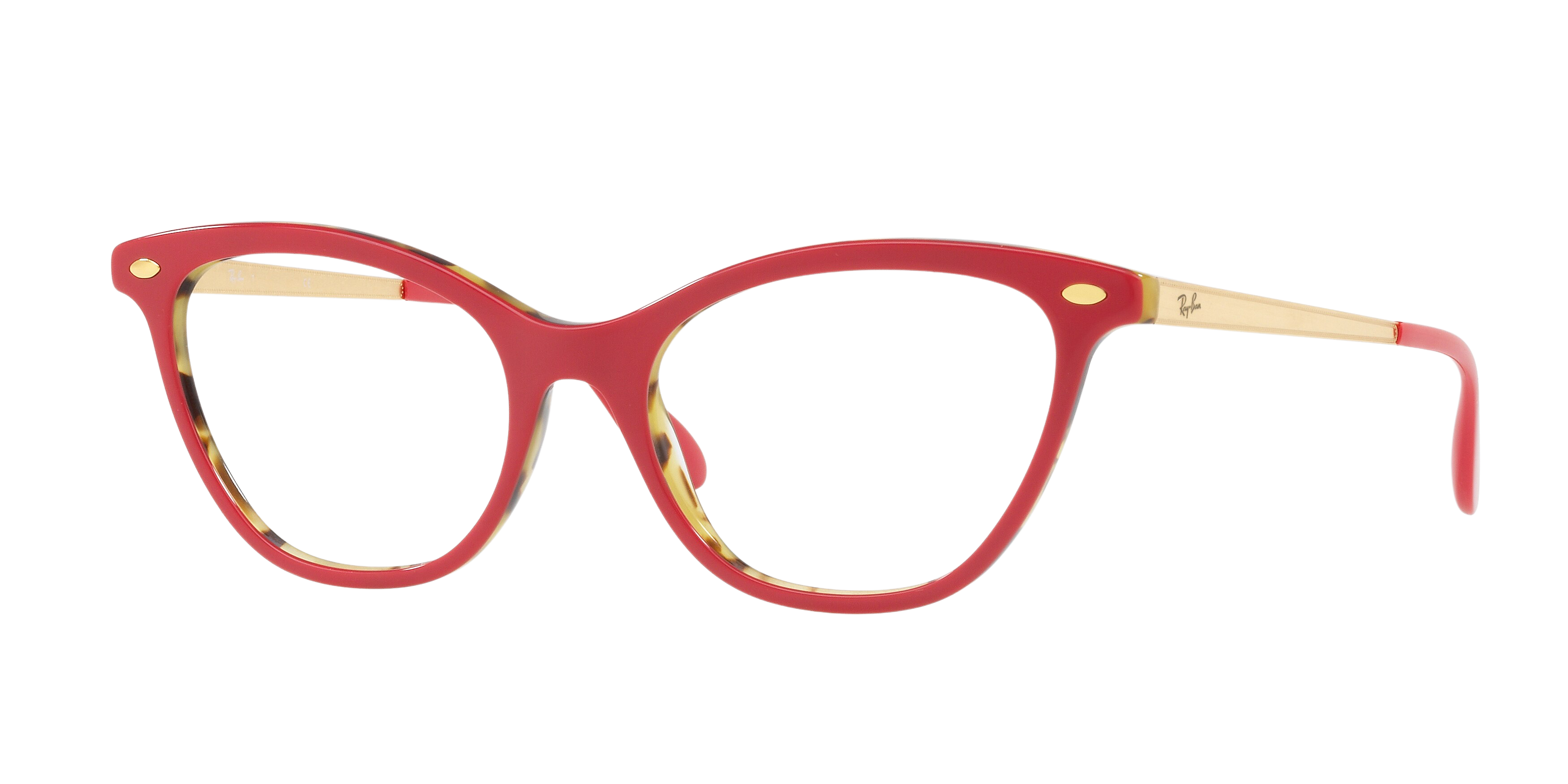 Ray-Ban RX5360F cateye eyeglasses in Top Bordeaux on Havana Green