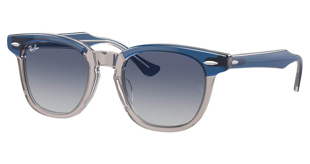Ray-Ban RJ9098SF round sunglasses in Top Dark Blue/Brown/Ligh/Grey Gradient Blue