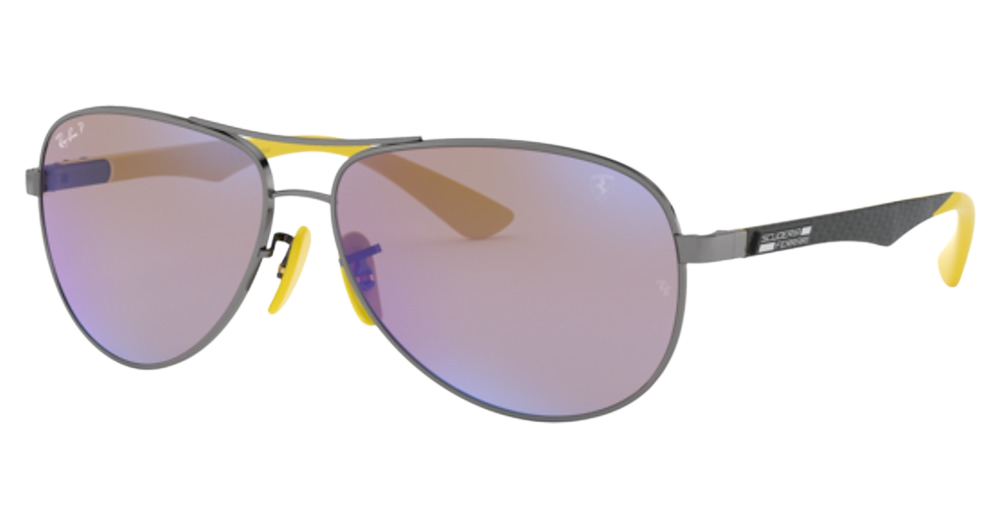 Ray-Ban RB8313M FERRARI aviator sunglasses in Matte Gunmetal/Grey Mirror Blue