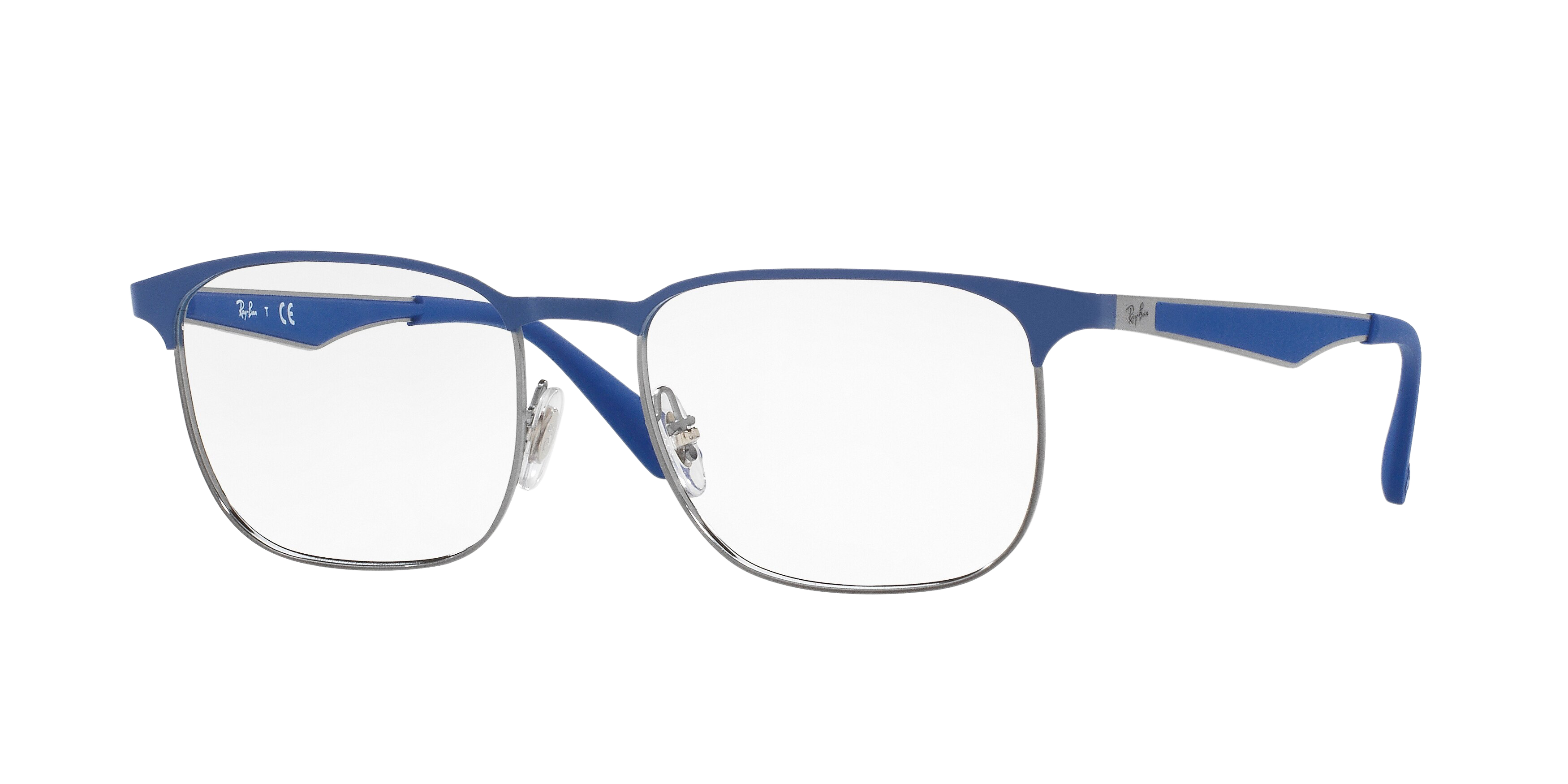 Ray-Ban RX6363 square eyeglasses in Gunmetal Top on Elecrtic Blue
