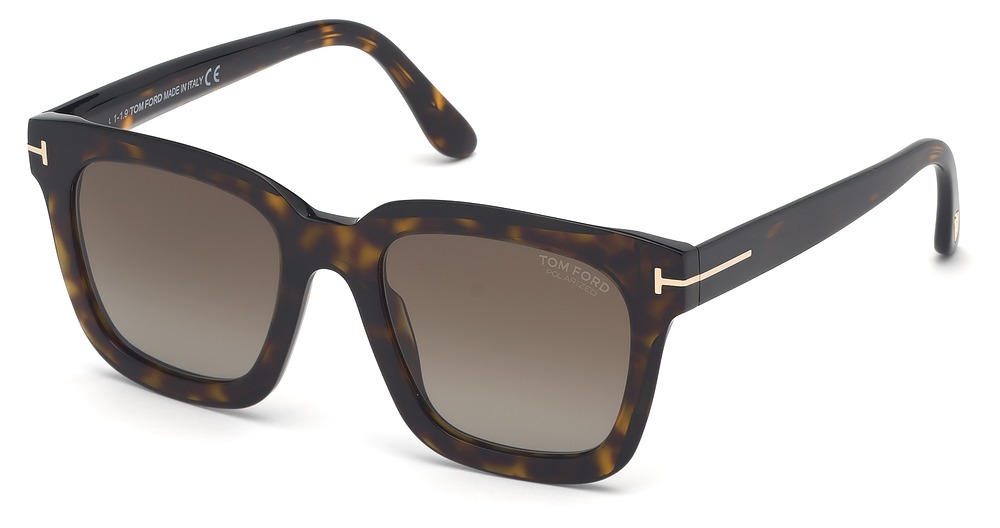 Tom Ford FT0690 irregular sunglasses in Dark Havana/Brown Polarized