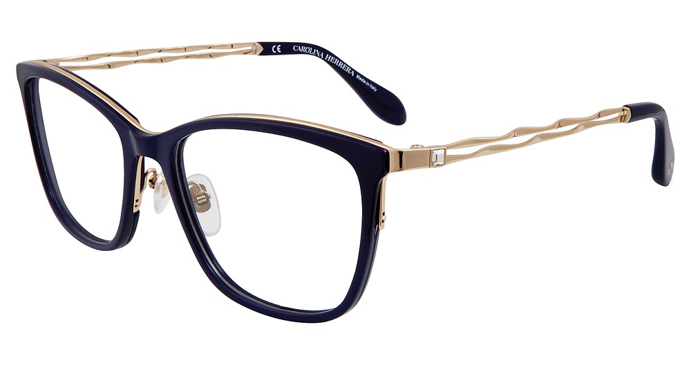 Carolina Herrera VHN047S rectangle eyeglasses in Navy 09 Nq