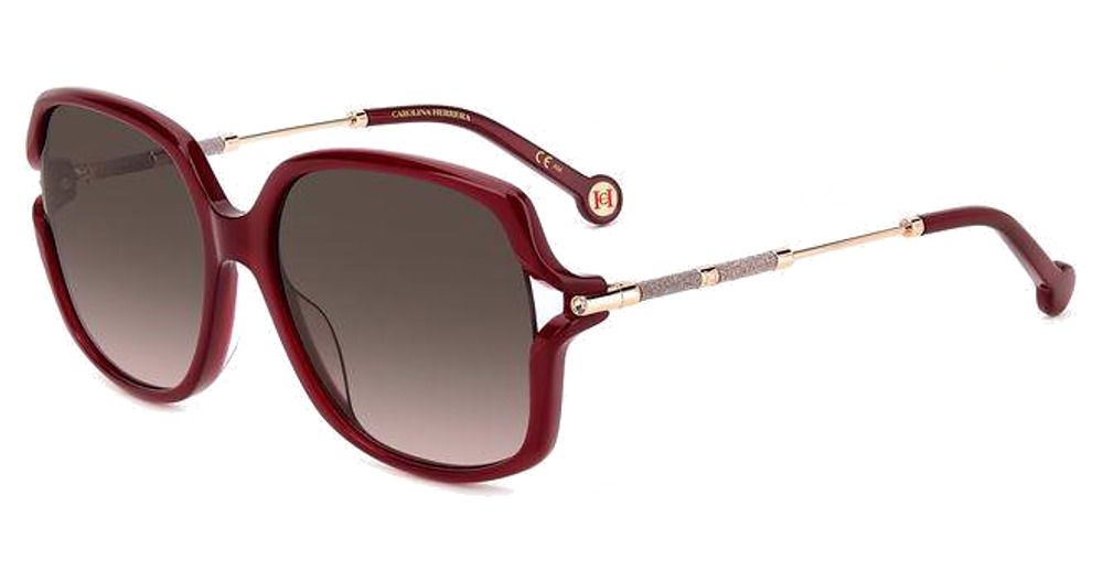 Carolina Herrera HER 0132/G/S square sunglasses in Burgundy/Brown Shaded